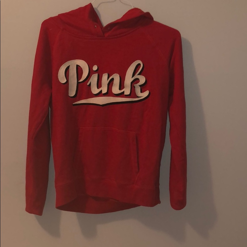 Red pink Victoria secret hoodie